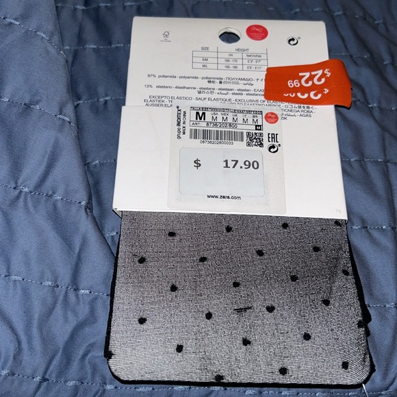 Zara black tights w dots - Picture 3 of 4